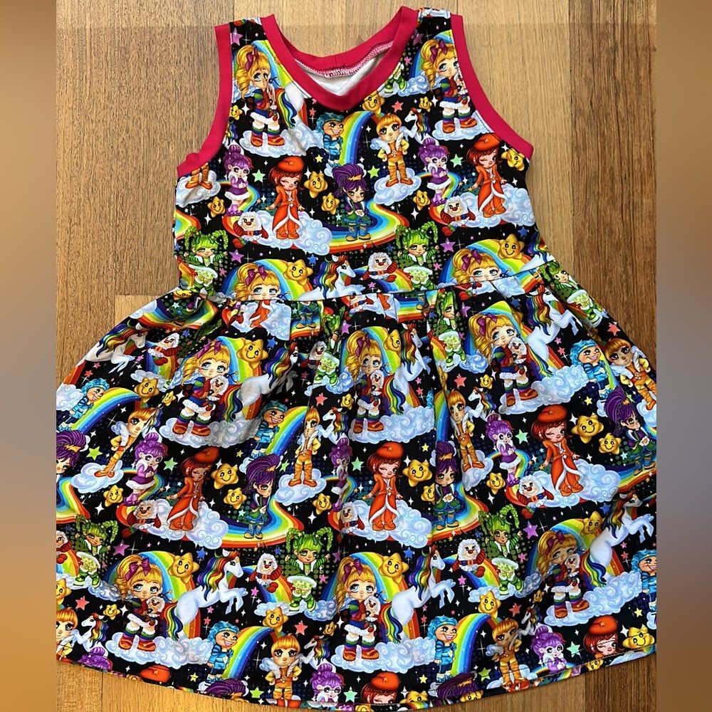 Brand new custom made rainbow brite tunic top sz 8